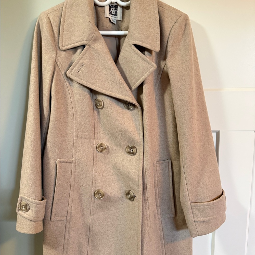 Anne Klein Elegant Tan Pea Coat